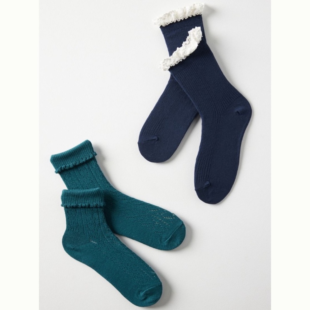 NEW: Anthropologie Crew Socks Set Of 2